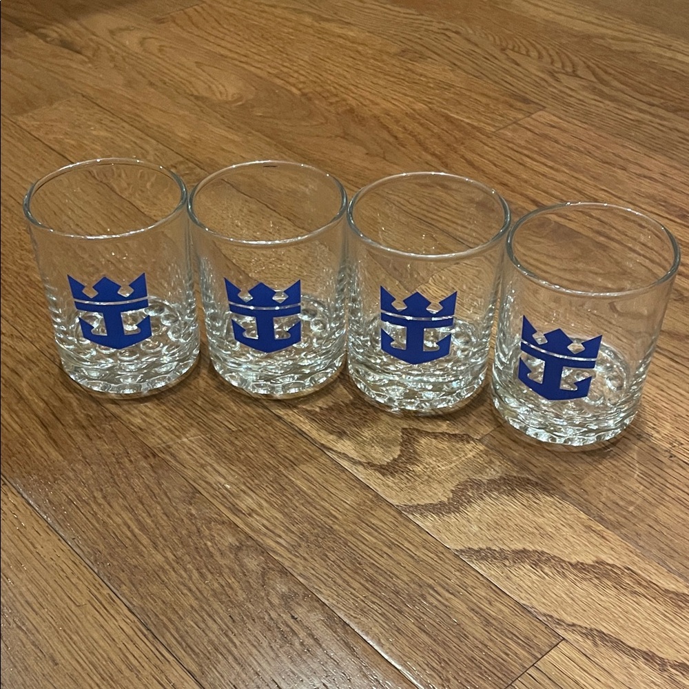 Royal Caribbean Blue Logo Glass Rocks Set